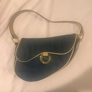 Amanda Smith Denim small purse with button